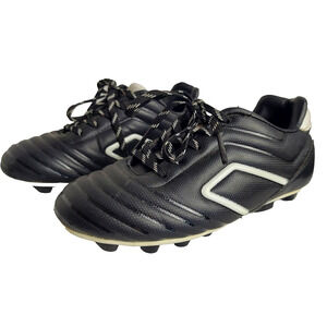 Athletic Works Youth Soccer Cleat Size 1 Black White Kid Sport Shoe Football